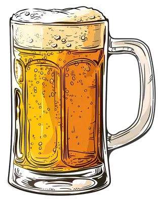 一杯卡通的啤酒