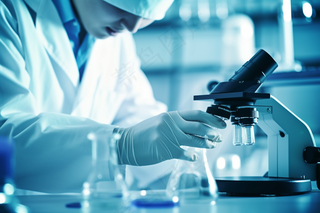 实验室显微镜科学化学实验人员摄影图