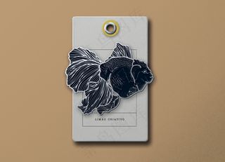 简约背景鎏金金属挂件样机1