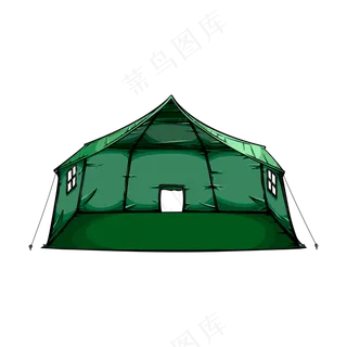 免抠一个绿色的露营帐篷