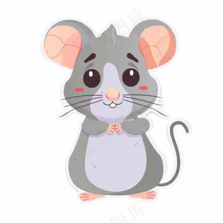 老鼠十二生肖卡通插画免抠