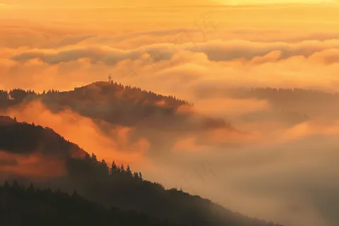 清晨日出朝霞云层摄影图