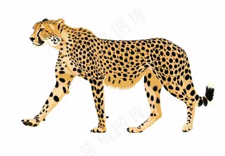 猎豹豹纹动物卡通插画免抠