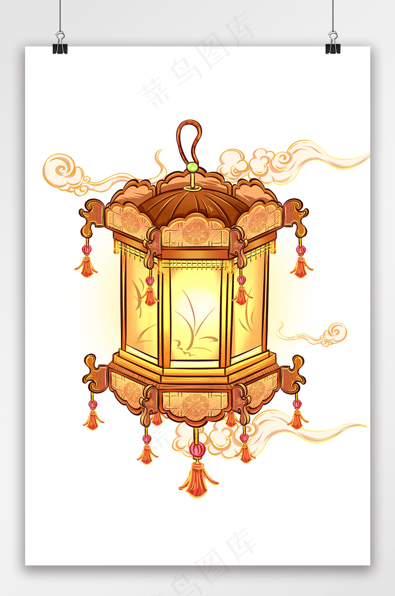 国潮新春手绘中国风古典宫灯