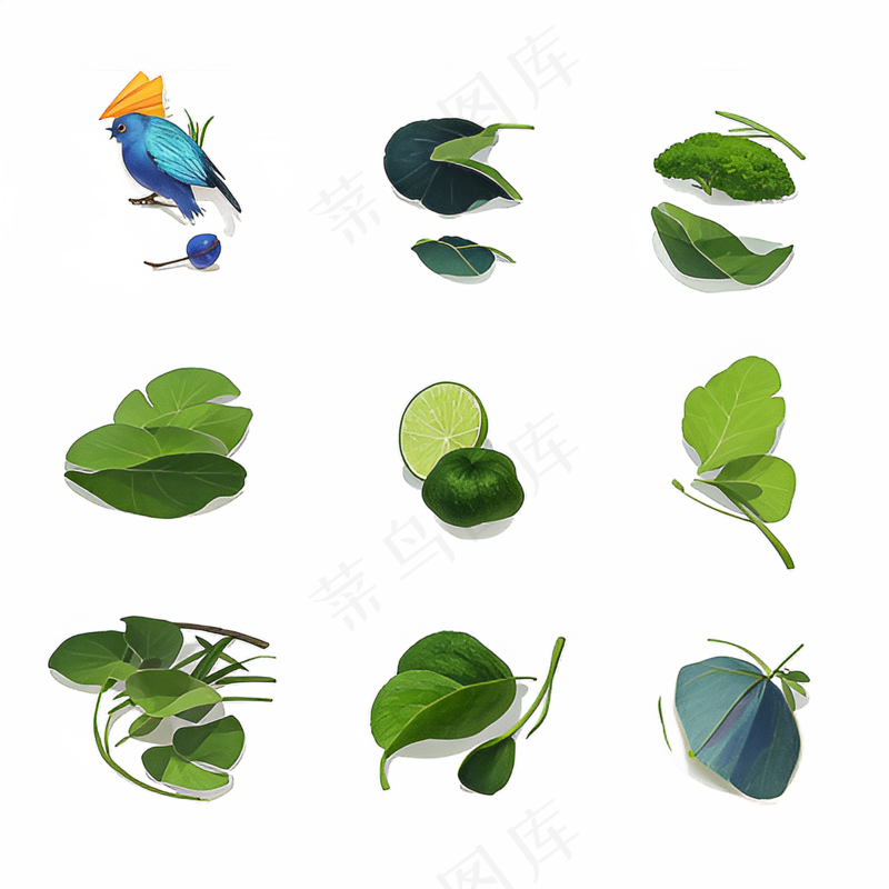 绿色手绘小植物花草系列免抠素材126