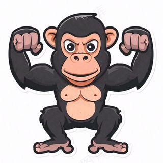 大猩猩猴子动物卡通插画免抠