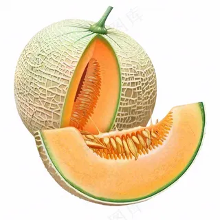 哈密瓜水果卡通插画免抠