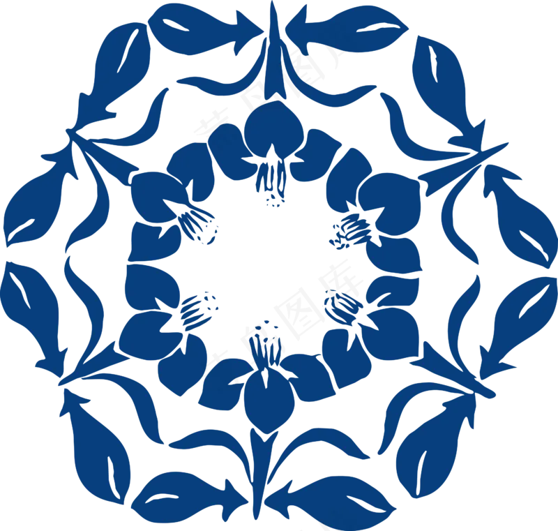 古代青花瓷图案花纹中国风图案祥云纹理传统图腾矢量AI设计素材