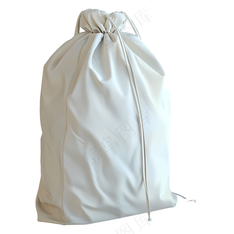 免扣一个白色尼龙抽绳背包