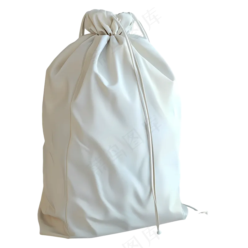 免扣一个白色尼龙抽绳背包
