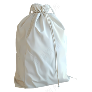 免扣一个白色尼龙抽绳背包