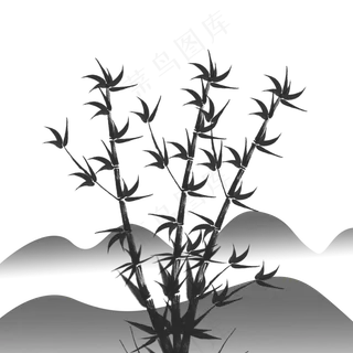 中国风水墨竹子图片古风竹叶竹林水彩手绘插画PNG免扣设计