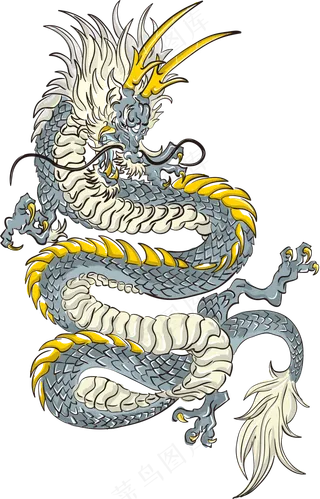 中国风金色龙元素古风水墨龙png免抠透明素材装饰图片PS素材