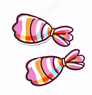 糖果甜彩色卡通插画免抠