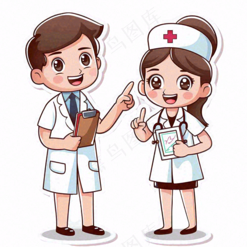 医生护士医疗医务工作者人物插画免抠