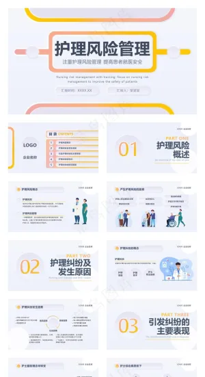 黄色拟态风医疗护理风险管理PPT模板
