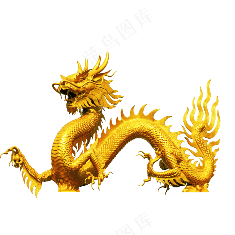 中国风金色龙元素古风水墨龙png免抠透明素材装饰图片PS素材