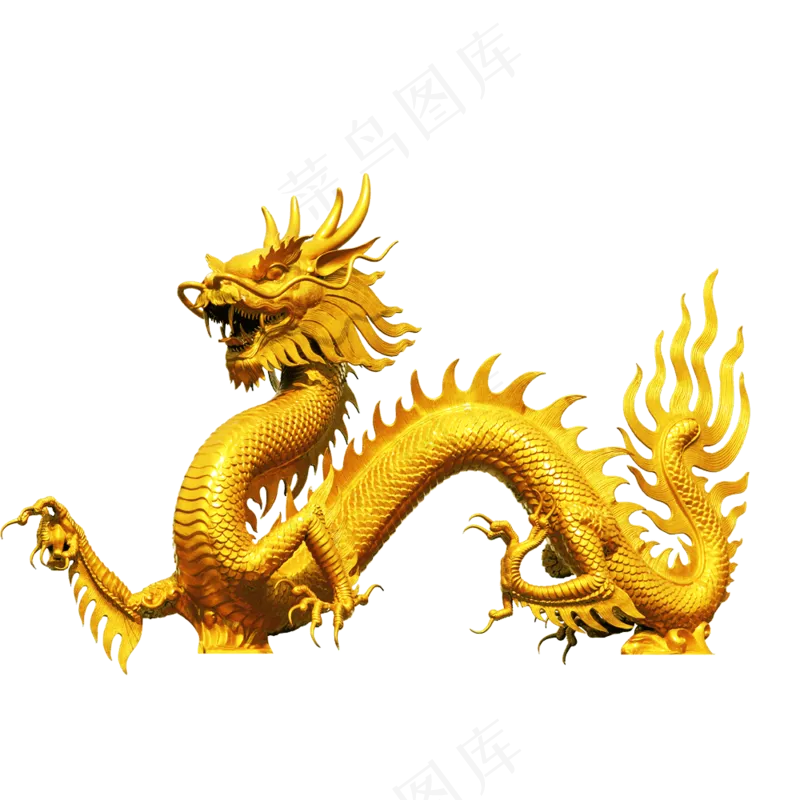 中国风金色龙元素古风水墨龙png免抠透明素材装饰图片PS素材