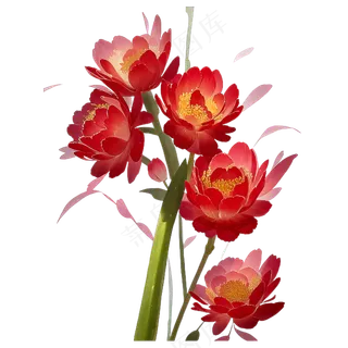 红色海棠花写实手绘练习作品8