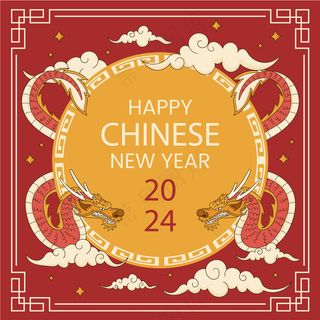 龙年新年春节元素插画 (7)