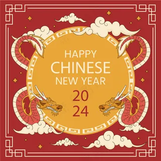 龙年新年春节元素插画 (7)