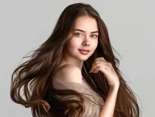 时尚美发美容女性卷发摄影图