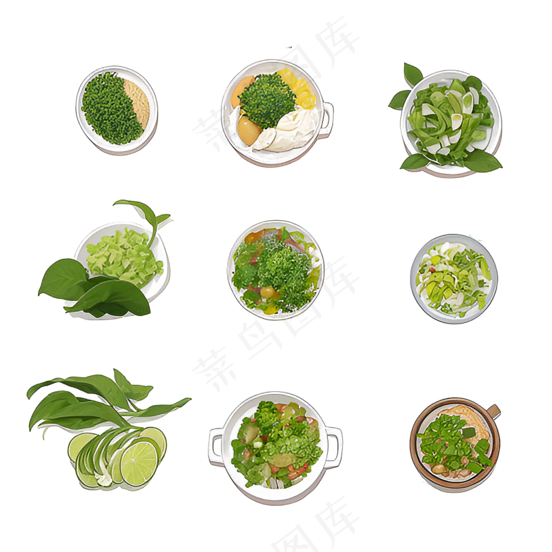 绿色手绘小植物花草系列免抠素材128
