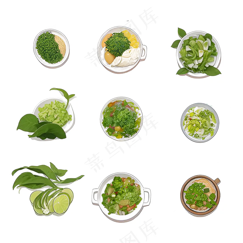 绿色手绘小植物花草系列免抠素材128