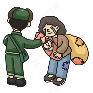 军绿色雷锋人物免扣元素 (26)