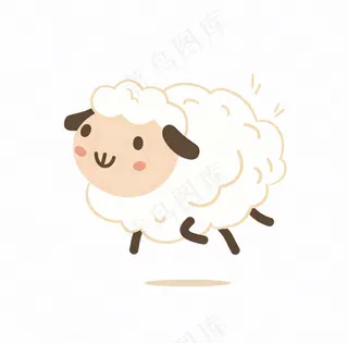 小绵羊动物卡通插画免抠