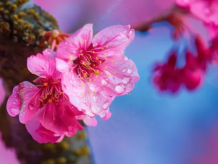 春日樱花花朵摄影图