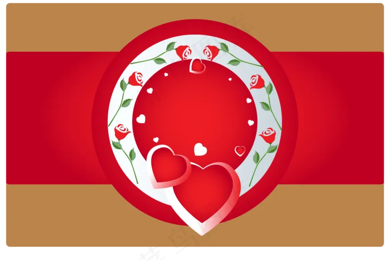 红色情人节贺卡封面矢量AI素材ai矢量模版下载
