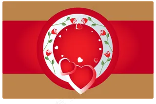 红色情人节贺卡封面矢量AI素材