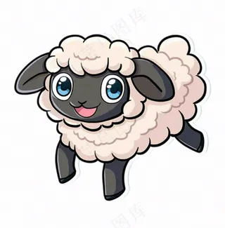 小绵羊动物卡通插画免抠