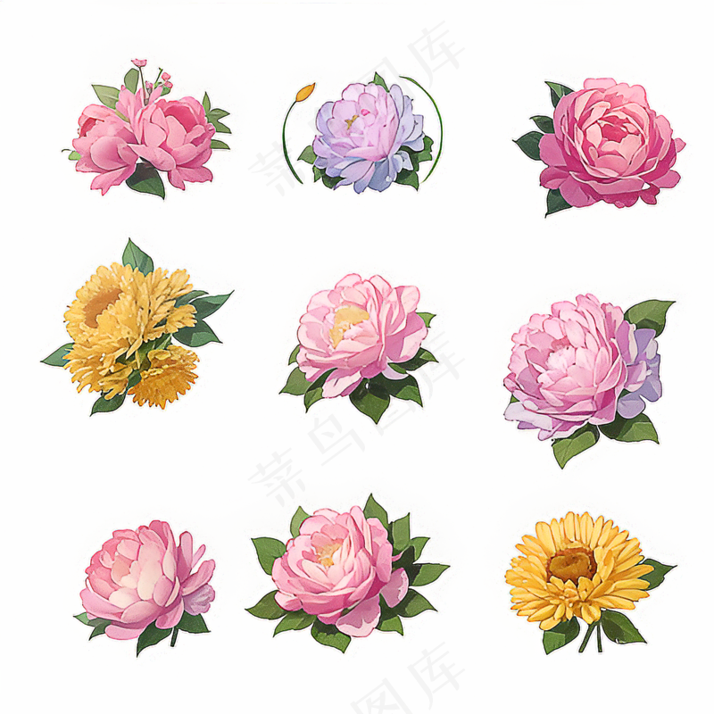 红色黄色粉色玫瑰花免抠素材92