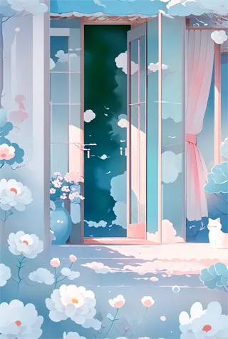 春日艺术装饰水彩插画