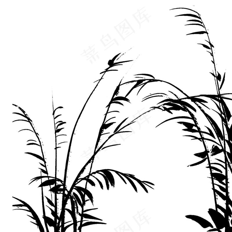 中国风水墨竹子图片古风竹叶竹林水彩手绘插画PNG免扣设计