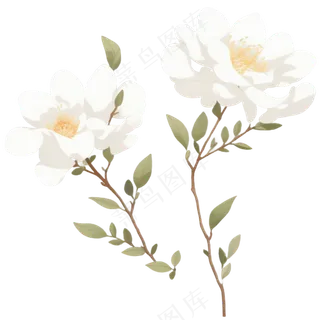 白色牡丹花卉 欧式 免抠透明底