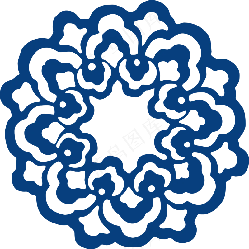 古代青花瓷图案花纹中国风图案祥云纹理传统图腾PNG免扣素材