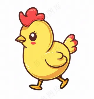 小黄鸡动物卡通插画免抠