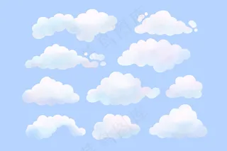 白色云朵装饰元素矢量免扣AI素材