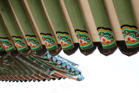 中式复古屋檐建筑花纹背景