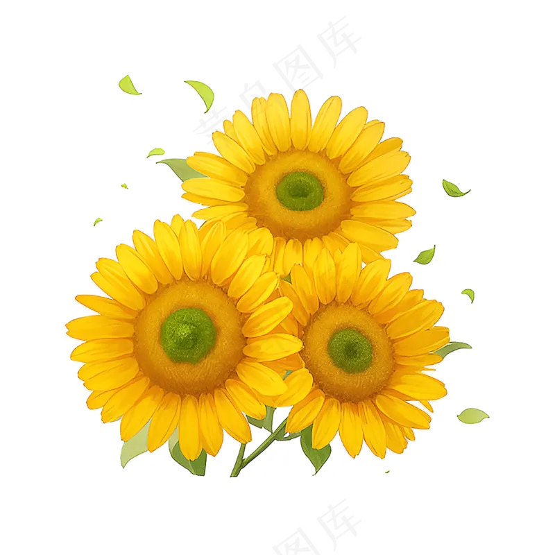 黄色向日葵花朵免抠素材49