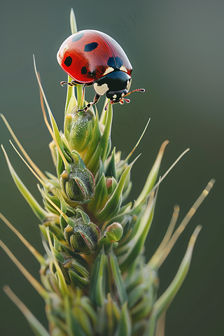 小麦绿色麦穗小满芒种粮食丰收摄影图