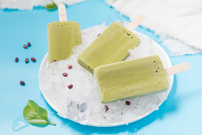 夏季绿茶冰棍饮品
