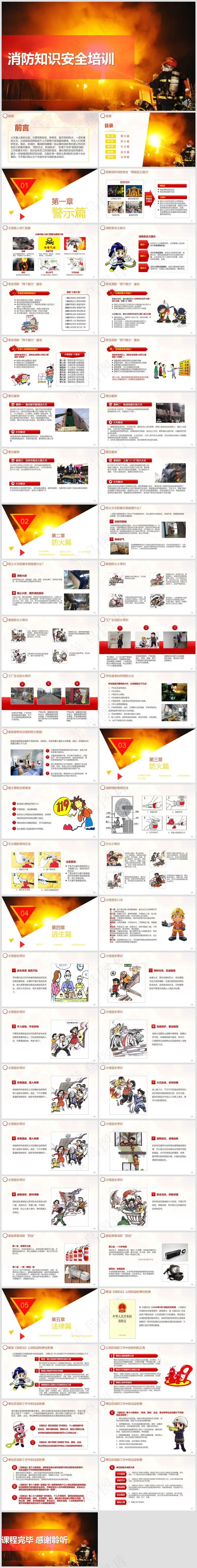 企业培训丨员工教育丨校园培训丨消防安全丨PPT模板018