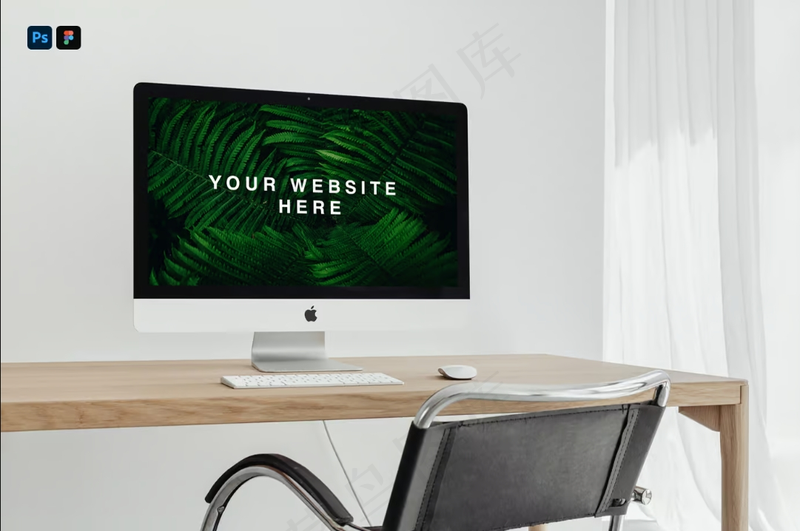  iMac Pro 电脑样机，放置在桌子上的苹果电脑样机 psd模版下载