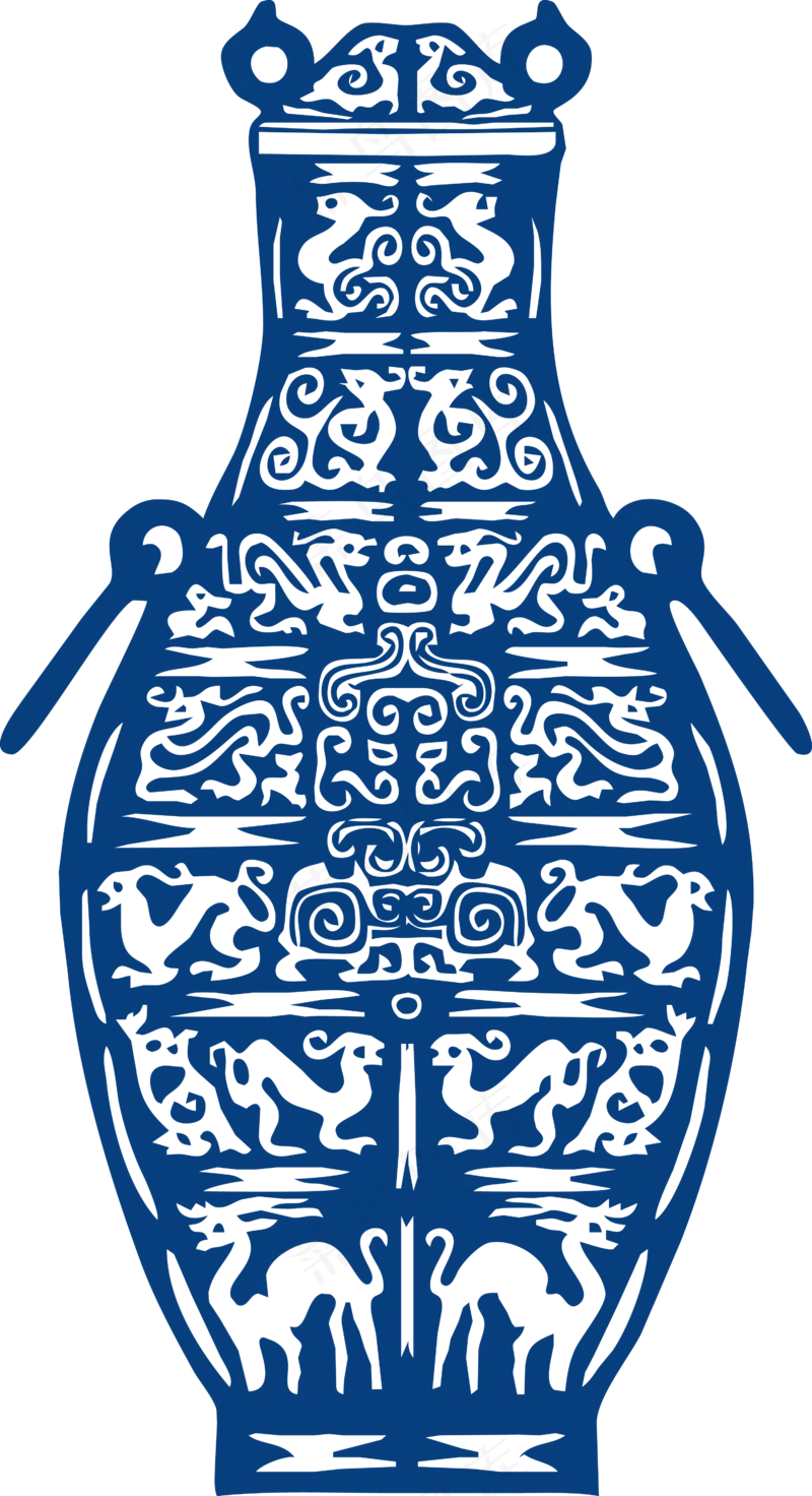 古代青花瓷图案花纹中国风图案祥云纹理传统图腾矢量AI设计免扣素材