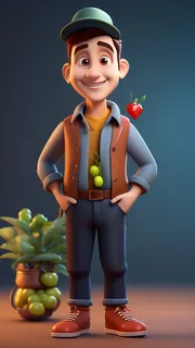 3D卡通人物果农男士2
