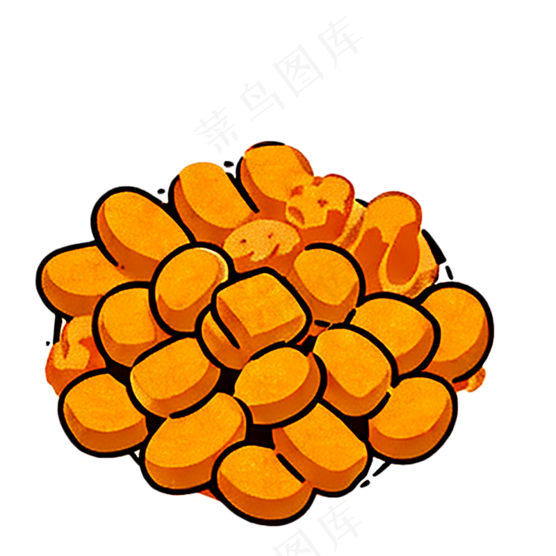 炸鸡年糕简笔画简约食物